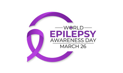 Epilepsy awareness is celebrated on multiple days and events. Purple Day commemorates epilepsy awareness and is celebrated annually on March 26. Vector illustration of background.
