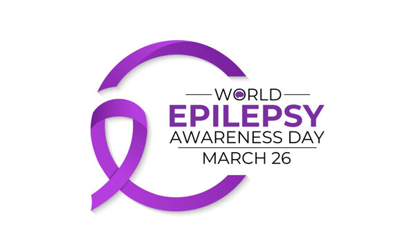 Epilepsy awareness is celebrated on multiple days and events. Purple Day commemorates epilepsy awareness and is celebrated annually on March 26. Vector illustration of background.