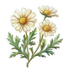 illustration of Anthemis- isolated on a white background- Anthemis .