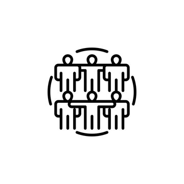 recommend clip art: Team Huddle Line Icon. linear style sign for mobile concept and web design. Outline vector icon.