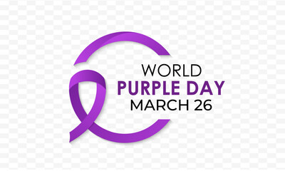 Epilepsy awareness is celebrated on multiple days and events. Purple Day commemorates epilepsy awareness and is celebrated annually on March 26. Vector illustration of background.