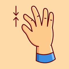 Obraz premium Zoom In Hand Gesture Vector Illustration Icon. Flat Cartoon Style