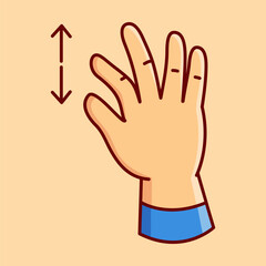 Zoom Out Hand Gesture Vector Illustration Icon. Flat Cartoon Style