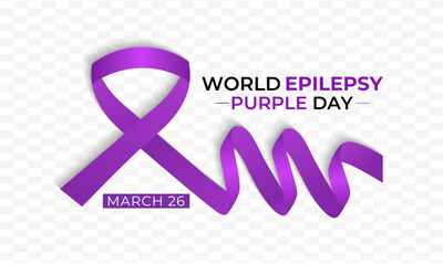 Epilepsy awareness is celebrated on multiple days and events. Purple Day commemorates epilepsy awareness and is celebrated annually on March 26. Vector illustration of background.