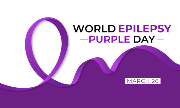 Epilepsy awareness is celebrated on multiple days and events. Purple Day commemorates epilepsy awareness and is celebrated annually on March 26. Vector illustration of background.