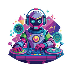 Retro futuristic elements concept illustration