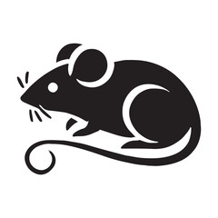 Simplified mouse silhouette for unique artistic projects - Mouse illustration - minimallest mouse vector
