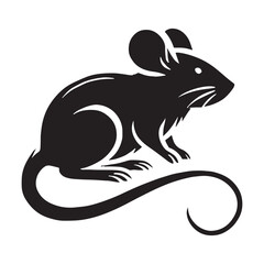 Minimalistic mouse silhouette for design applications - Mouse illustration - minimallest mouse vector
