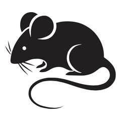 Creative mouse silhouette for modern artistic projects - Mouse illustration - minimallest mouse vector

