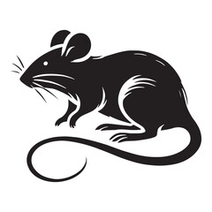 Bold mouse silhouette for innovative creative media - Mouse black vector

