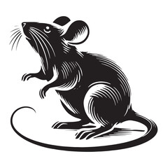 Unique mouse silhouette for artistic applications - Mouse illustration - minimallest mouse vector
