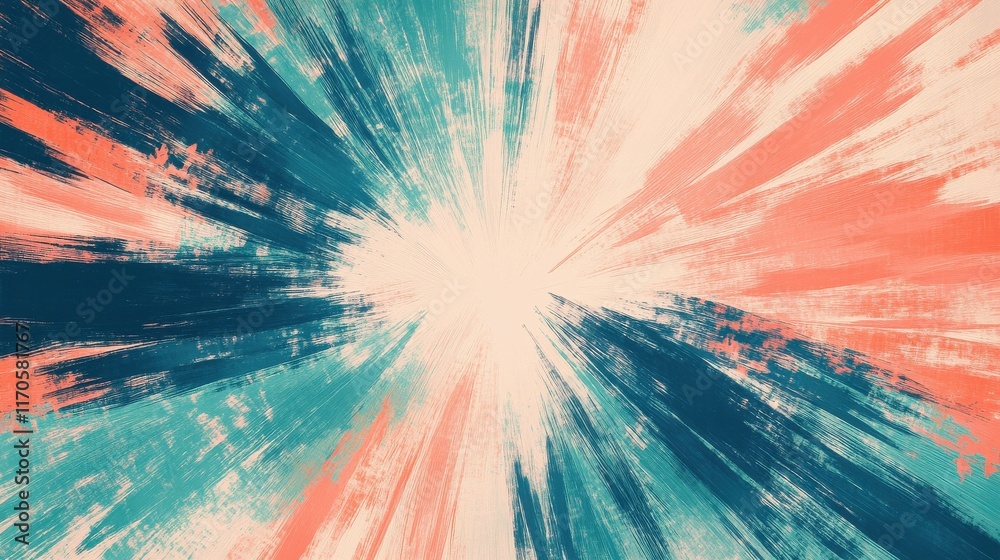 Leinwandbilder colorful minimalist design featuring dynamic pencil strokes creating a vibrant abstract explosion in