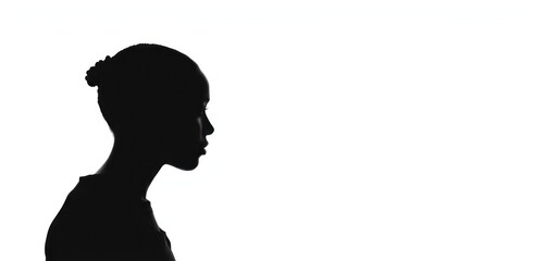 Silhouette of a Person's Profile Against a White Background