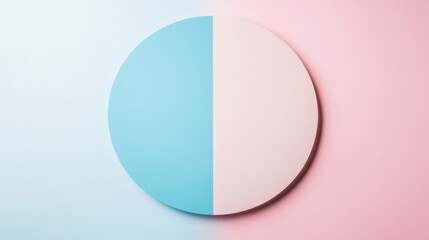 Minimalist circular gradient transitioning from soft blue to pale pink creating a calming effect