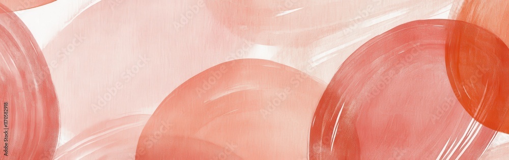 Aufkleber Elegant overlapping strokes create a soft, abstract display of warm colors in a serene composition