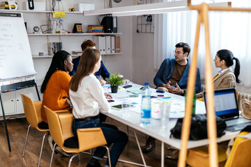 Cinematic image of   employers working in a start up business
