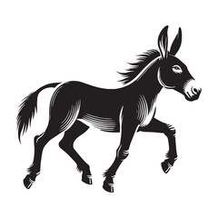 Simplified mule silhouette for versatile creative designs - Mule illustration - minimallest mule vector

