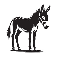 Minimalistic mule silhouette for versatile project designs - Mule black vector
