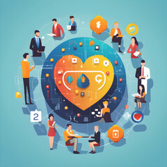 Obraz premium Illustrative Concept of GDPR Implementation and Data Protection Measures