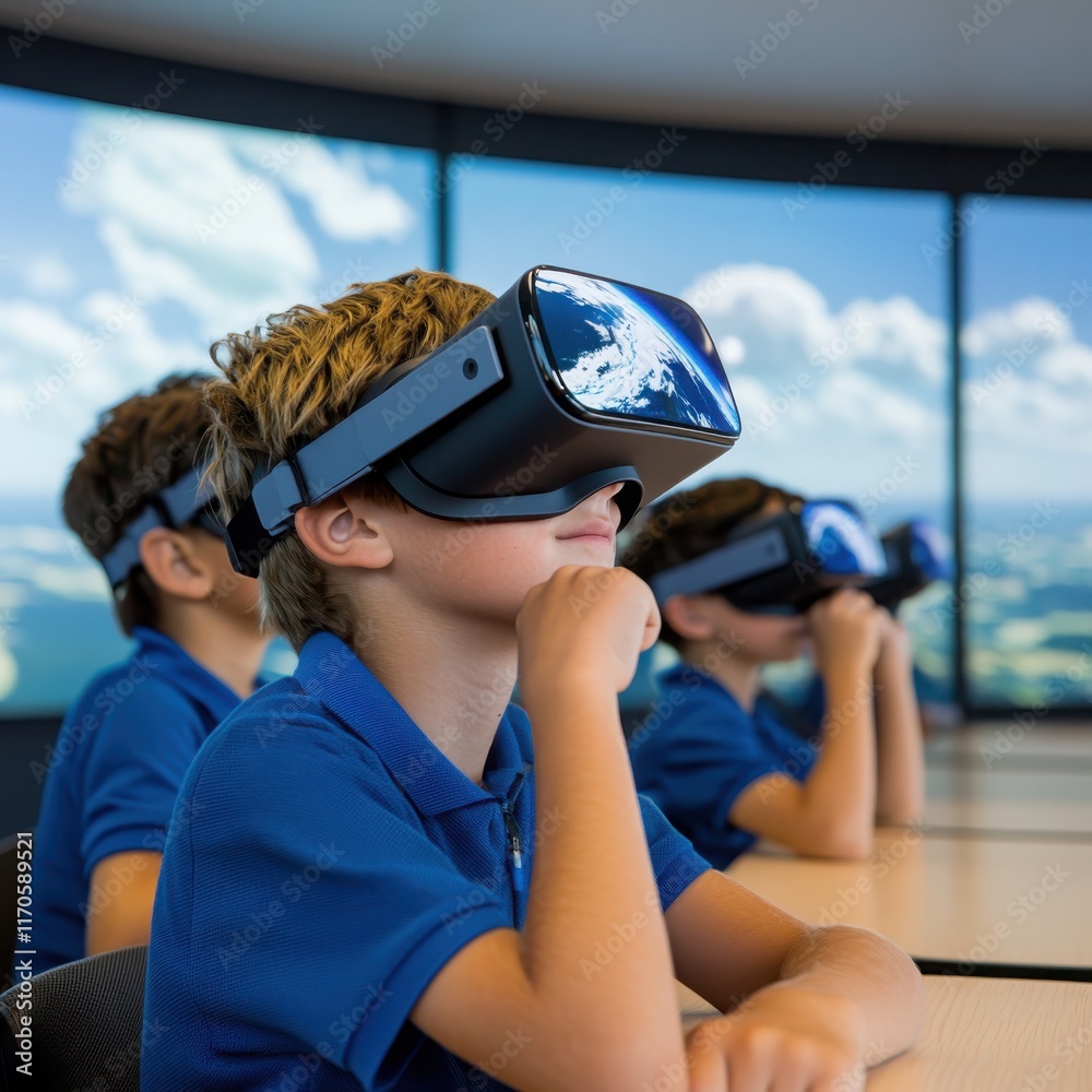 Poster exploring environmental science through virtual reality in an interactive classroom setting engaging