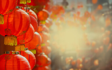Lanterns in Chinese new year day festival. © toa555