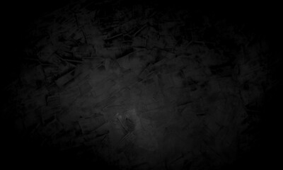 Hand paint cement of brush. Dark wall concrete studio interior.