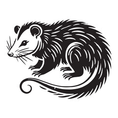 Minimalistic opossum silhouette for versatile creative purposes - Opossum illustration - minimallest opossum vector
