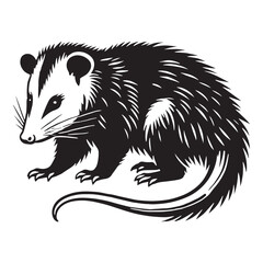 Creative opossum silhouette for versatile digital applications - Opossum illustration - minimallest opossum vector
