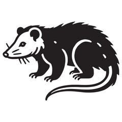 Stylish opossum silhouette for unique design purposes - Opossum illustration - minimallest opossum vector
