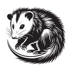 Minimalistic opossum silhouette for innovative projects - Opossum black vector
