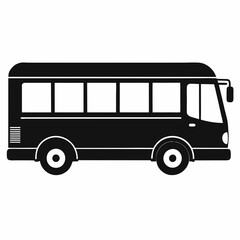 Electric Bus Silhouette Vector Art