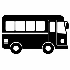 Electric Bus Silhouette Vector Art