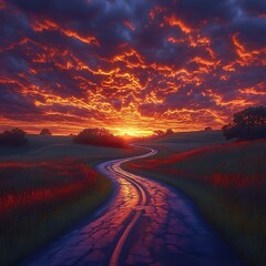 autumn road with trees in color high resolution hd wallpaper