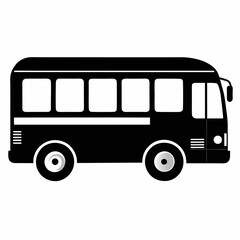 Electric Bus Silhouette Vector Art