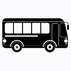 Electric Bus Silhouette Vector Art