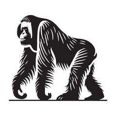Creative orangutan silhouette for unique design purposes - Orangutan illustration - minimallest orangutan vector
