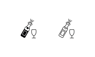 Champagne  icons set vector stock illustration
