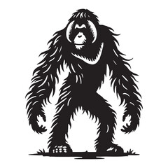 Stylish orangutan silhouette for modern creative applications - Orangutan illustration - minimallest orangutan vector
