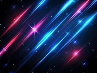 Abstract diagonal glowing light streaks in blue and pink