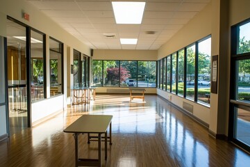 Engaging senior fitness class for health and wellness at retirement home supportive environment with tailored exercises