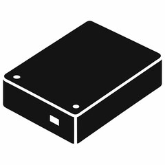 External Hard Drive Black Silhouette Vector