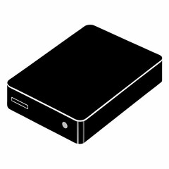 External Hard Drive Black Silhouette Vector