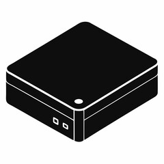 External Hard Drive Black Silhouette Vector