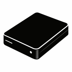 External Hard Drive Black Silhouette Vector