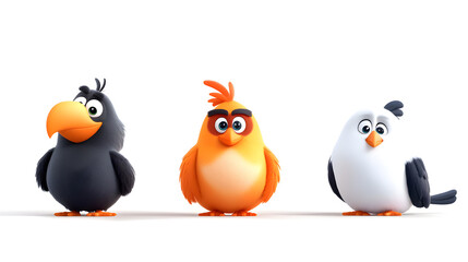 Naklejka premium Cute and funny cartoon characters that bring joy. clean lines, high contrast, minimalistic, ultra clear, high quality, no blurry