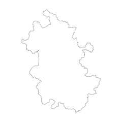 Anhui province blank outline map