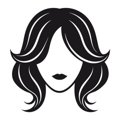 Minimalist Woman Hair Icon Silhouette for modern design and beauty branding