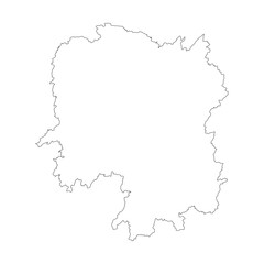 Hunan province blank outline map