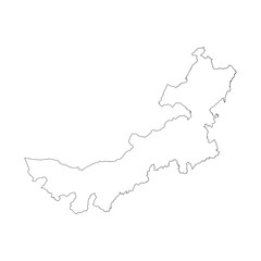 Nei Mongol province blank outline map