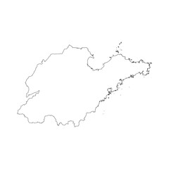 Shandong province blank outline map